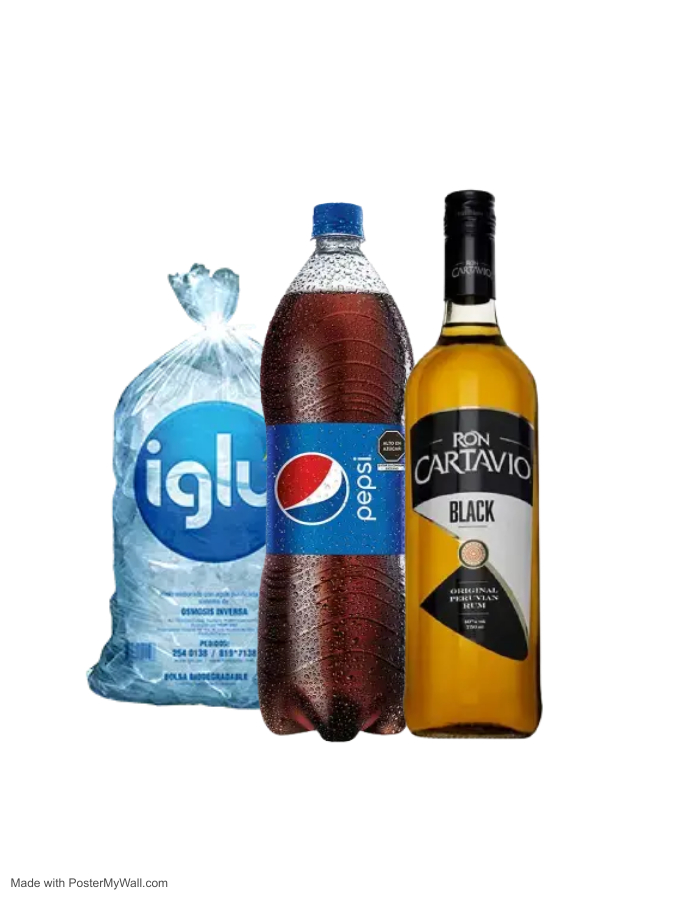 RON CARTAVIO BLACK 1 LT + PEPSI 1,5LT + HIELO IGLU 1.5KG SKU 753951